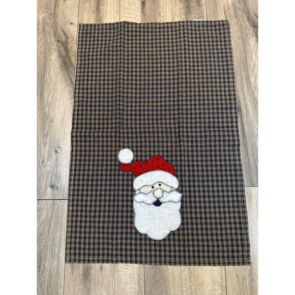 Santa Appliqué Kitchen Towel By Park Designs - 100% Cotton - 27" X 19" - Perfect - Picture 2 of 6